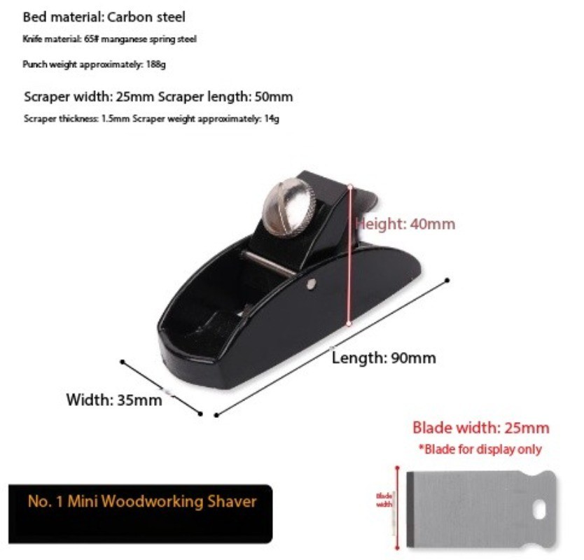 Hand-held Wood Planer for Smoothing and Chamfering Edges