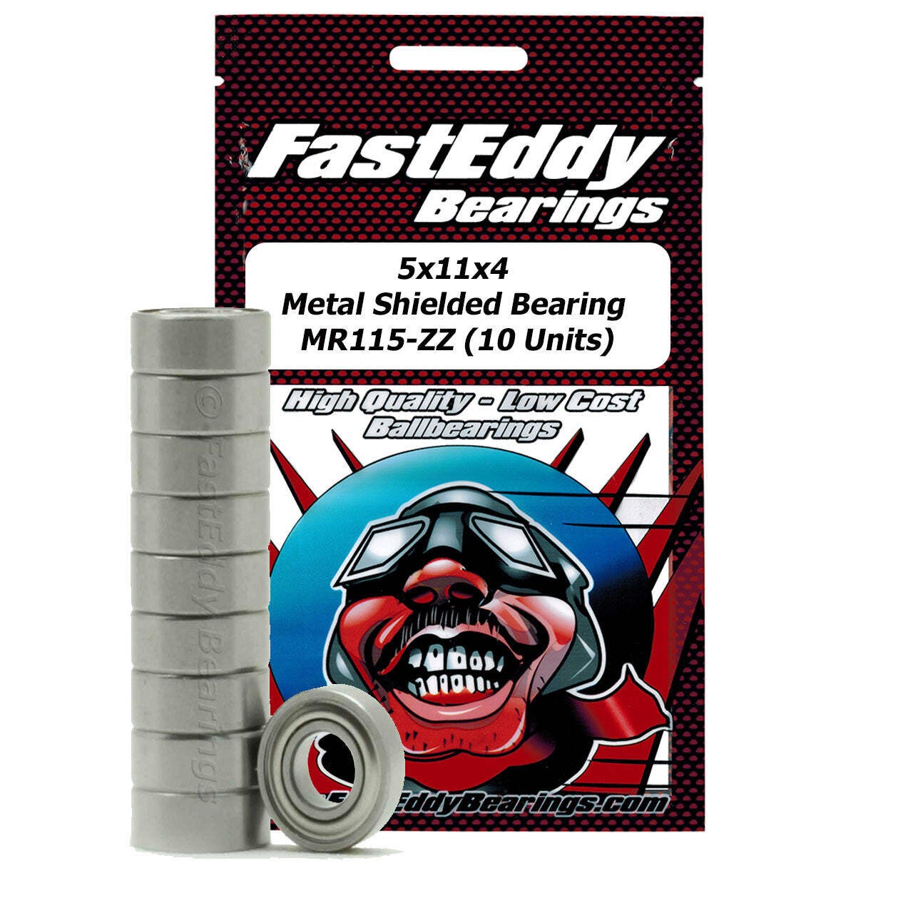 5x11x4 Metal Shielded Bearing MR115-ZZ 10 Units