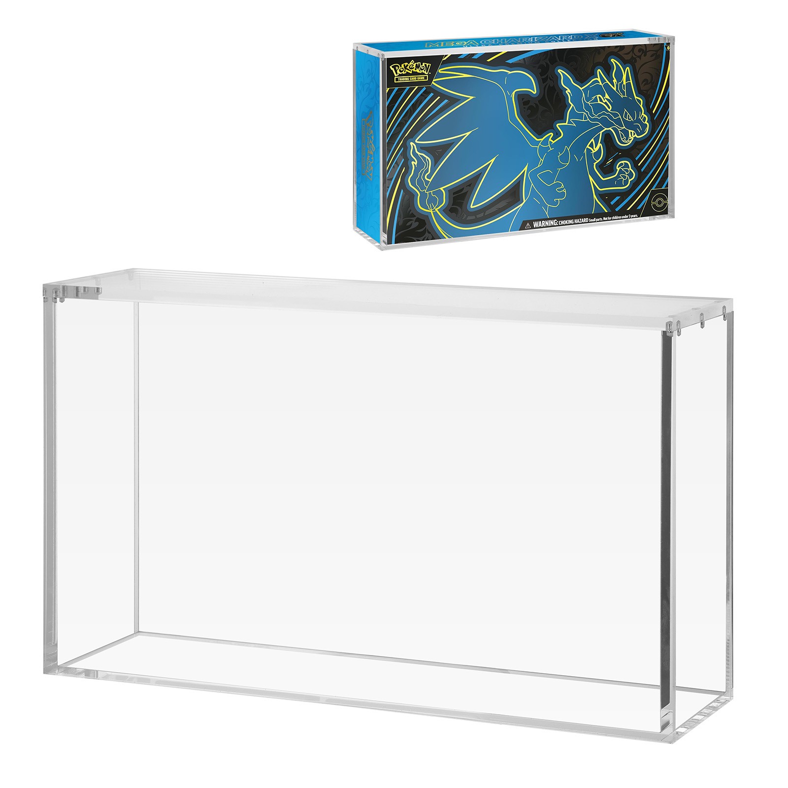 8mm+5mm Magnetic Acrylic Case for Pokemon UPC Mega Charizard Display Protector