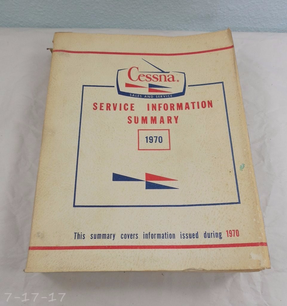 1970 Cessna Service Information Summary Catalog Manual