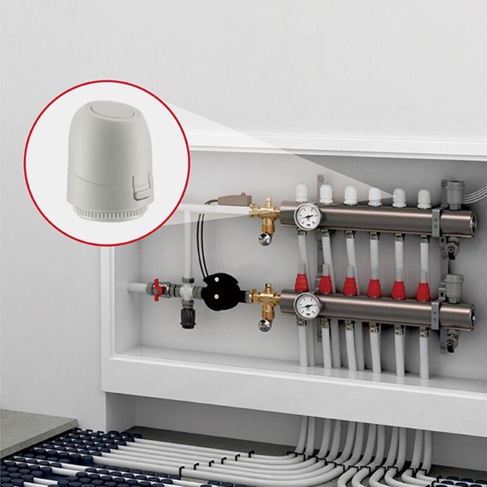 24V Electric Thermal Actuator For Underfloor Heating Systems Quiet Low Power