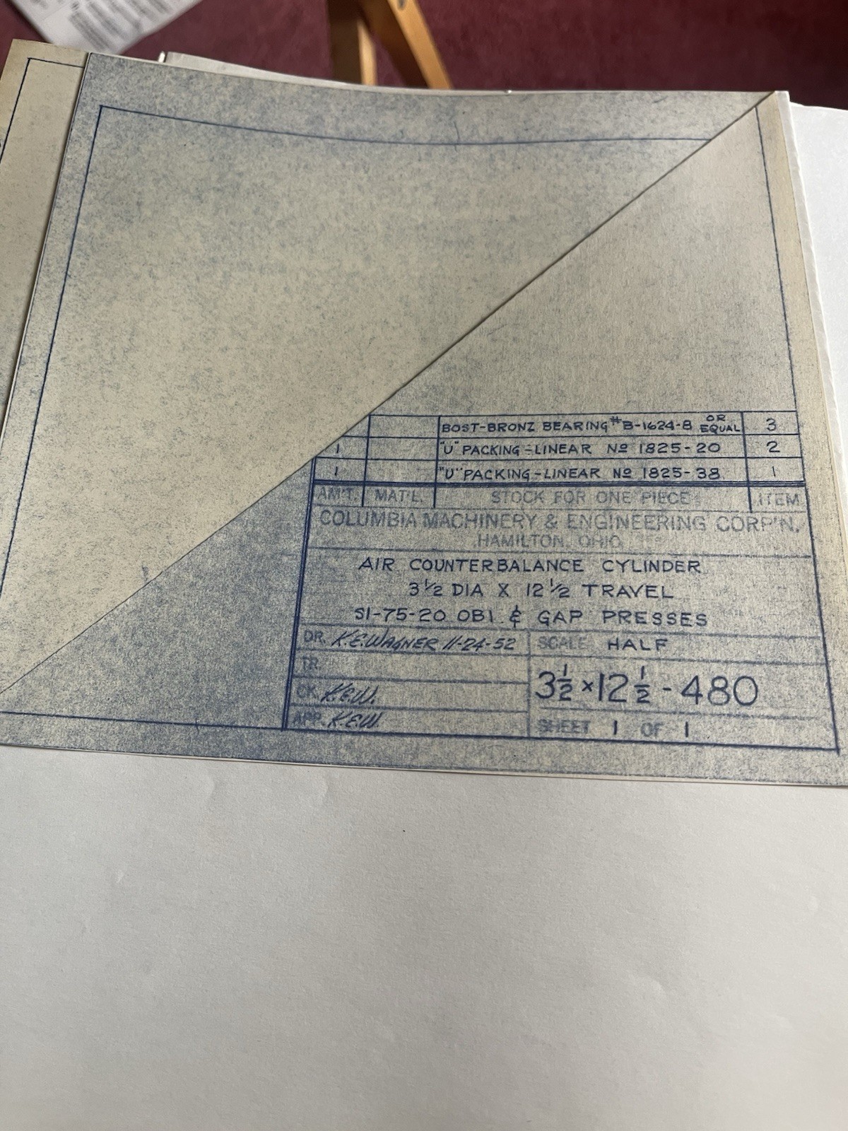 Colombia Machinery & Engineering Corp. Operating Instructions /Maintenance DATA