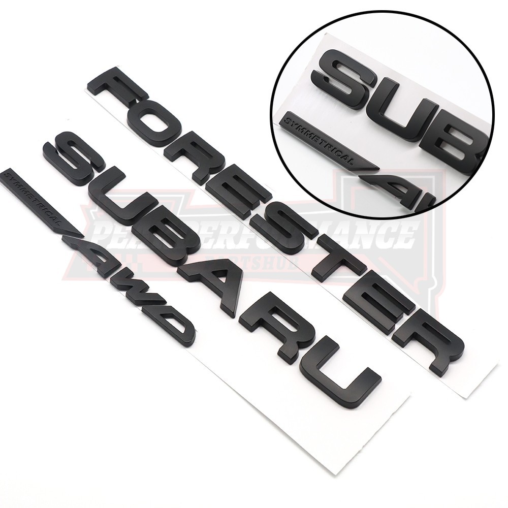 For Forester AWD Letter Emblem Car Trunk Rear Liftgate Sticker Decal Matte Black