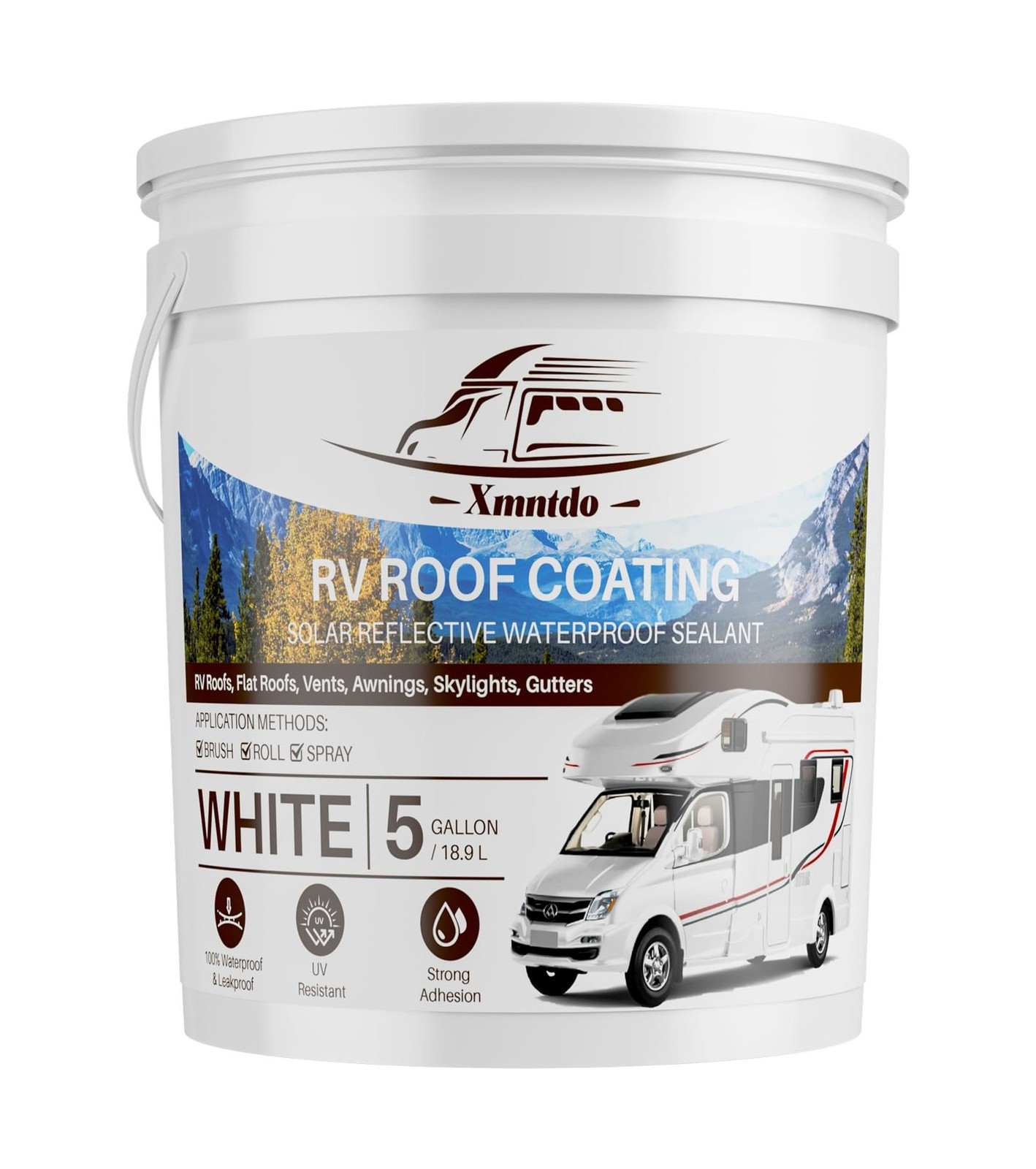 RV Roof Coating White 5 Gallon,Waterproof Solar Reflective Flexible Roof Sealant