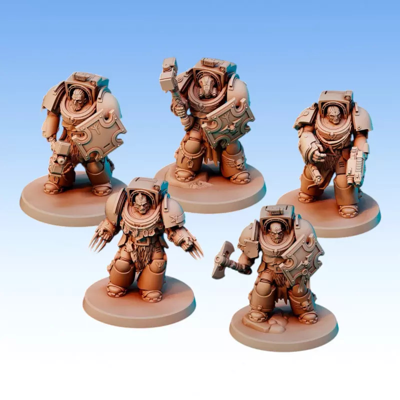 Red Pilgrim Miniatures Hand to Hand Squad Figurines Lot of 5