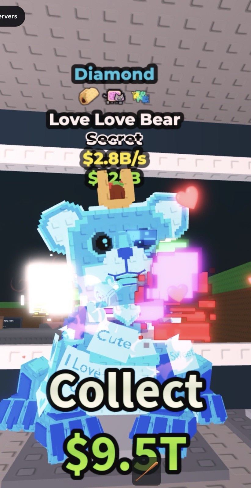 Diamond Love Love Bear Secret $2.8B/s Cute Sweet Game Item Asset