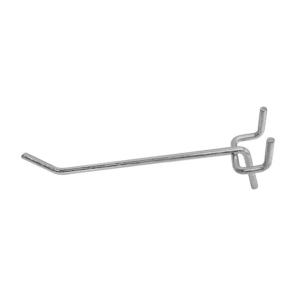 Set Of 20 Pc Peg Board 4" Long Shelving Hooks 1/8" Thick Pegboard Zinc Steel