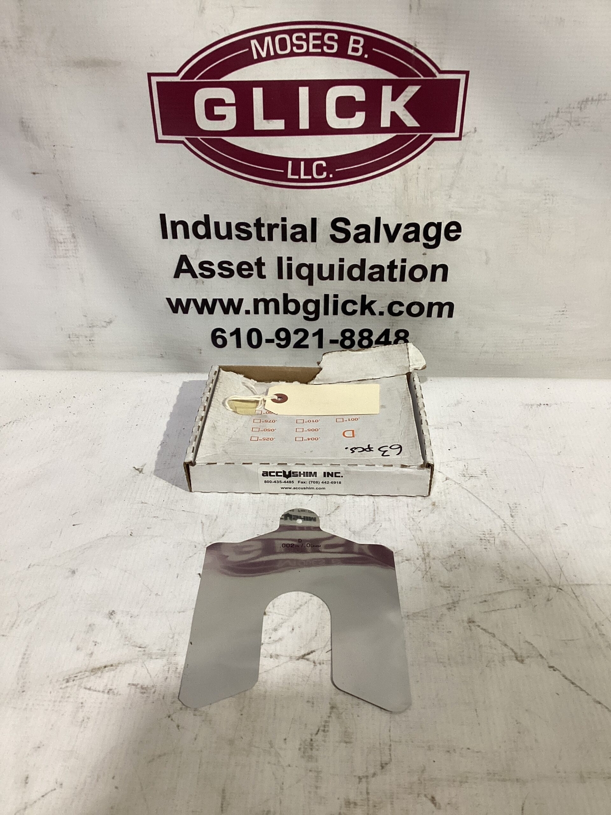 ACCUSHIM D.002 Stainless Slotted Shim Stock 5” x 5” x .002” -NIB of 63