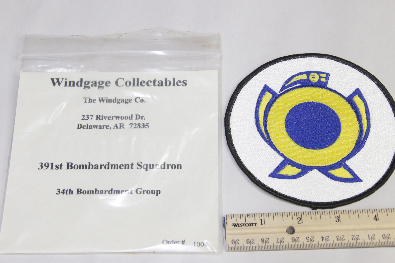 391st Bombardment Squadron 34th Group #1004 Windgage Collect Patch Costume NOS