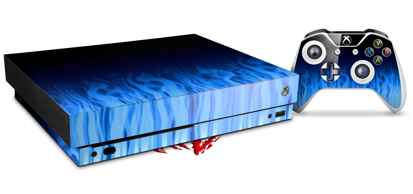 Skin Set for XBOX One X Fire Blue