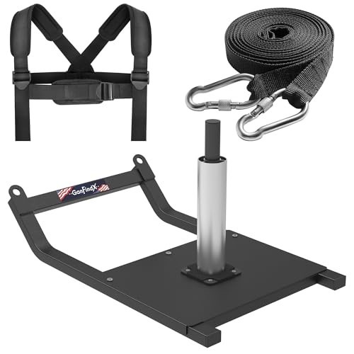 GanFindX Weight Sled Workout Fitness Strength Training 1In 2In Plates Black