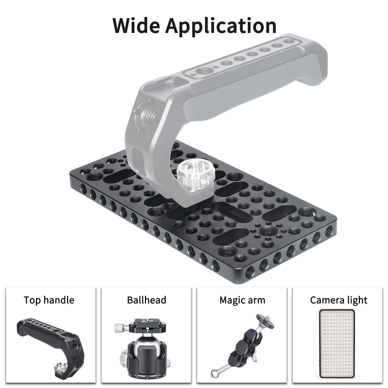 Multi-Function Mounting Plate Cheese Plate W/1/4" 3/8" Thread for Camera Tripod
