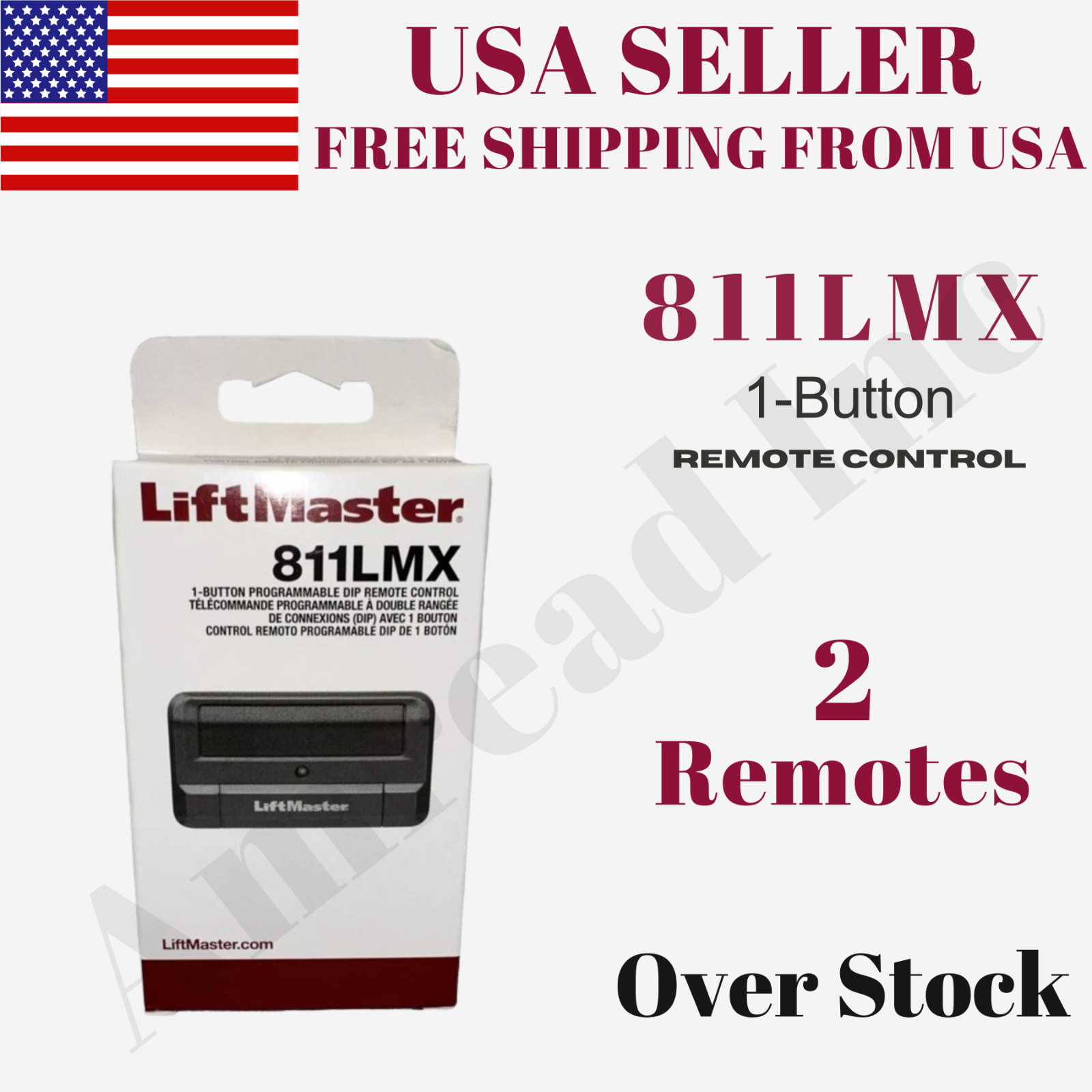 2 Pack LiftMaster 811LMX Remote Transmitter – Replaces 811LMX Gate Garage Opener