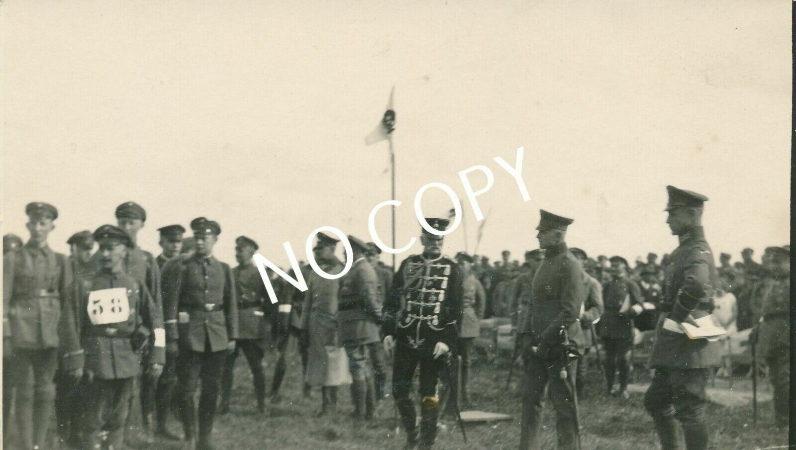 Photo PK WK I In The Field Soldiers Officer High Visit H1.16
