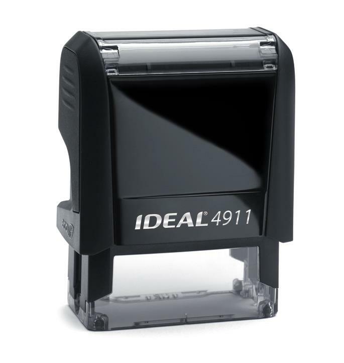 Customized Ideal 4911 Small Self-Inking Rubber Stamper / 9/16" x 1-1/2"