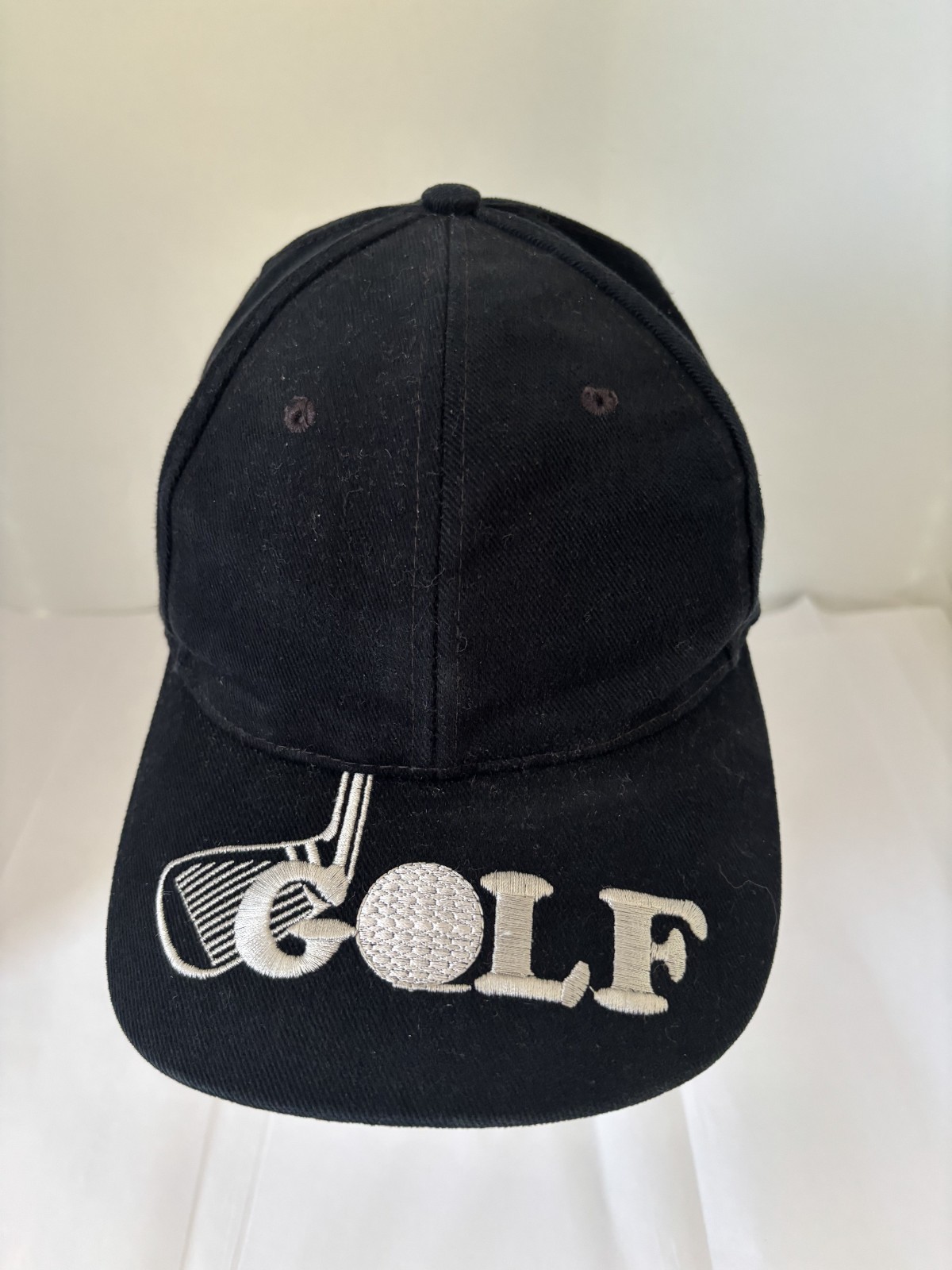 NISSIN Golf Hat Embroidered Adjustable Strap back Men's Black Baseball Hat Cap