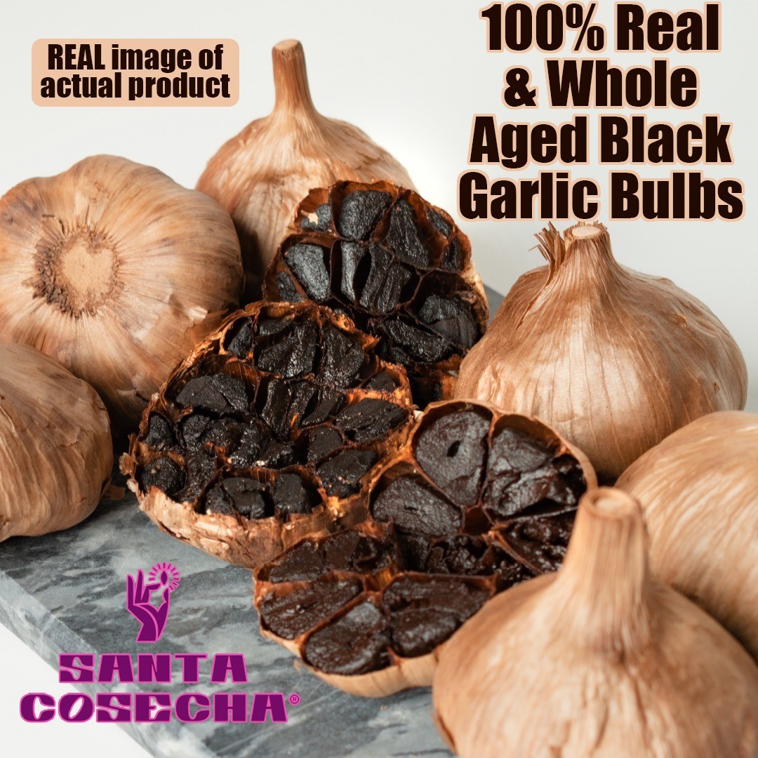 Aged Black Garlic Bulbs 100% Real and Whole Premium Quality Ready to Eat Garlic