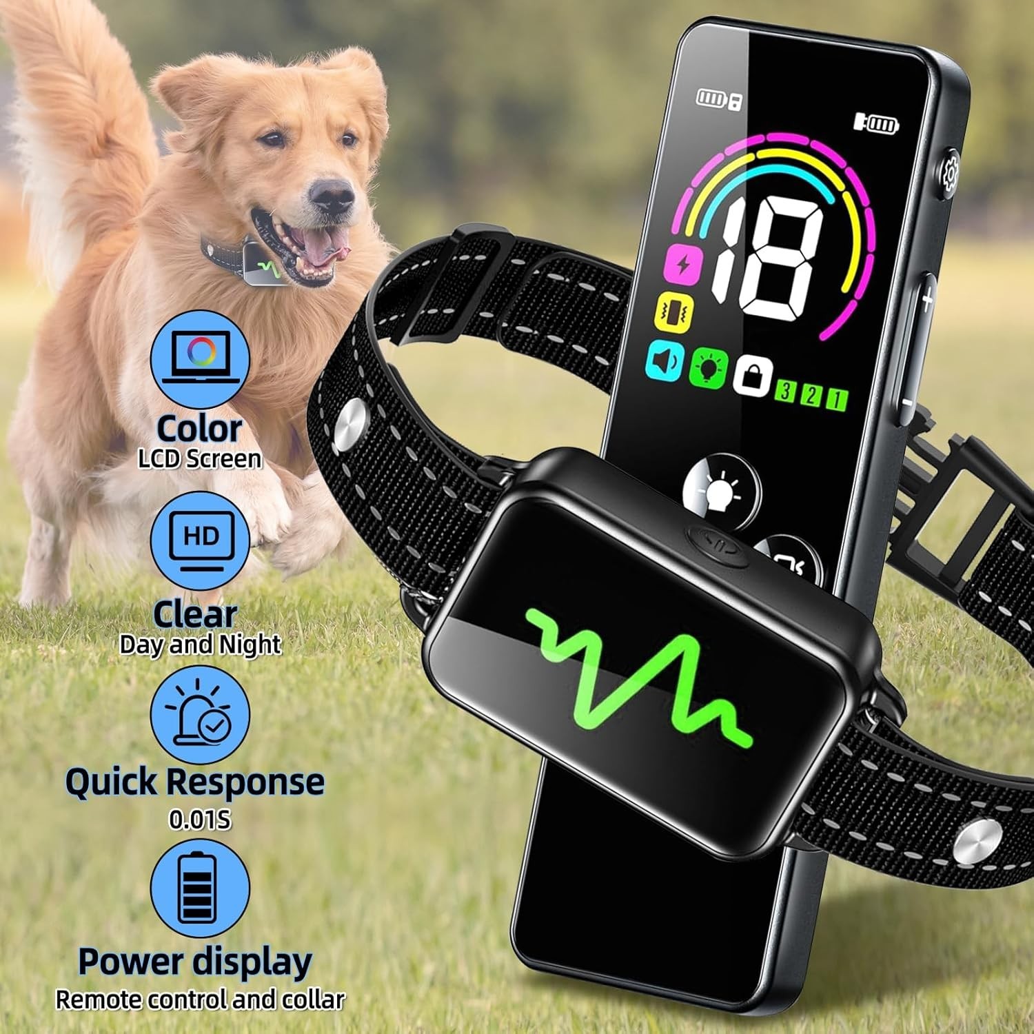 All-Breed Dog Training Collar with Remote Control - 4 Modes & Waterproof Design