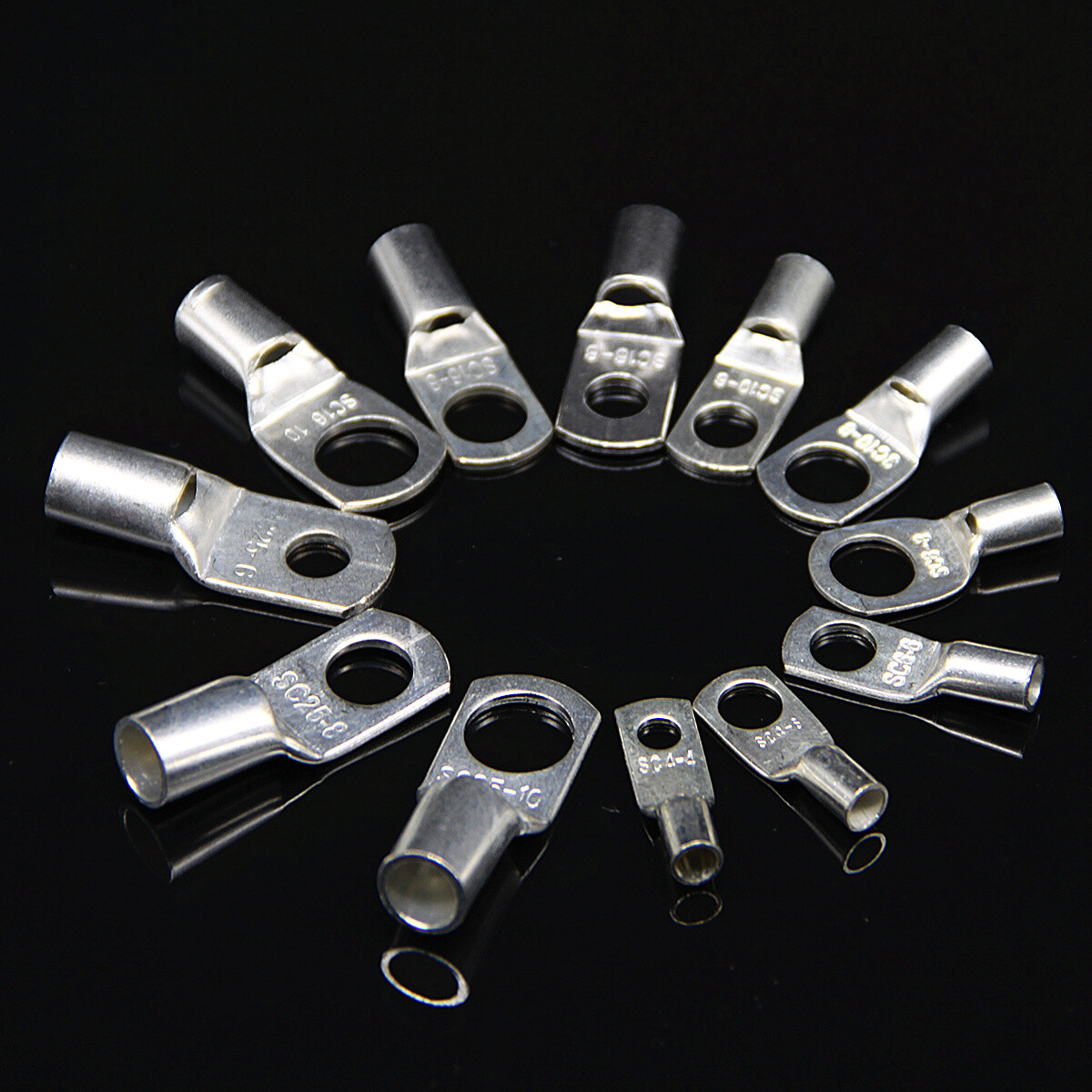 140x Copper Battery Cable End Eyelet Ring Lug Terminal Wire Connector Crimp Kit