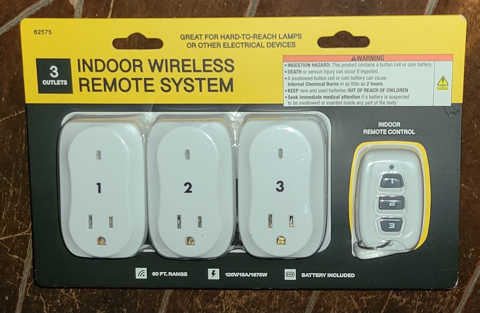 3pk of Indoor Wireless Remote System for Lamps & Devices ~80 ft Range~ #62575