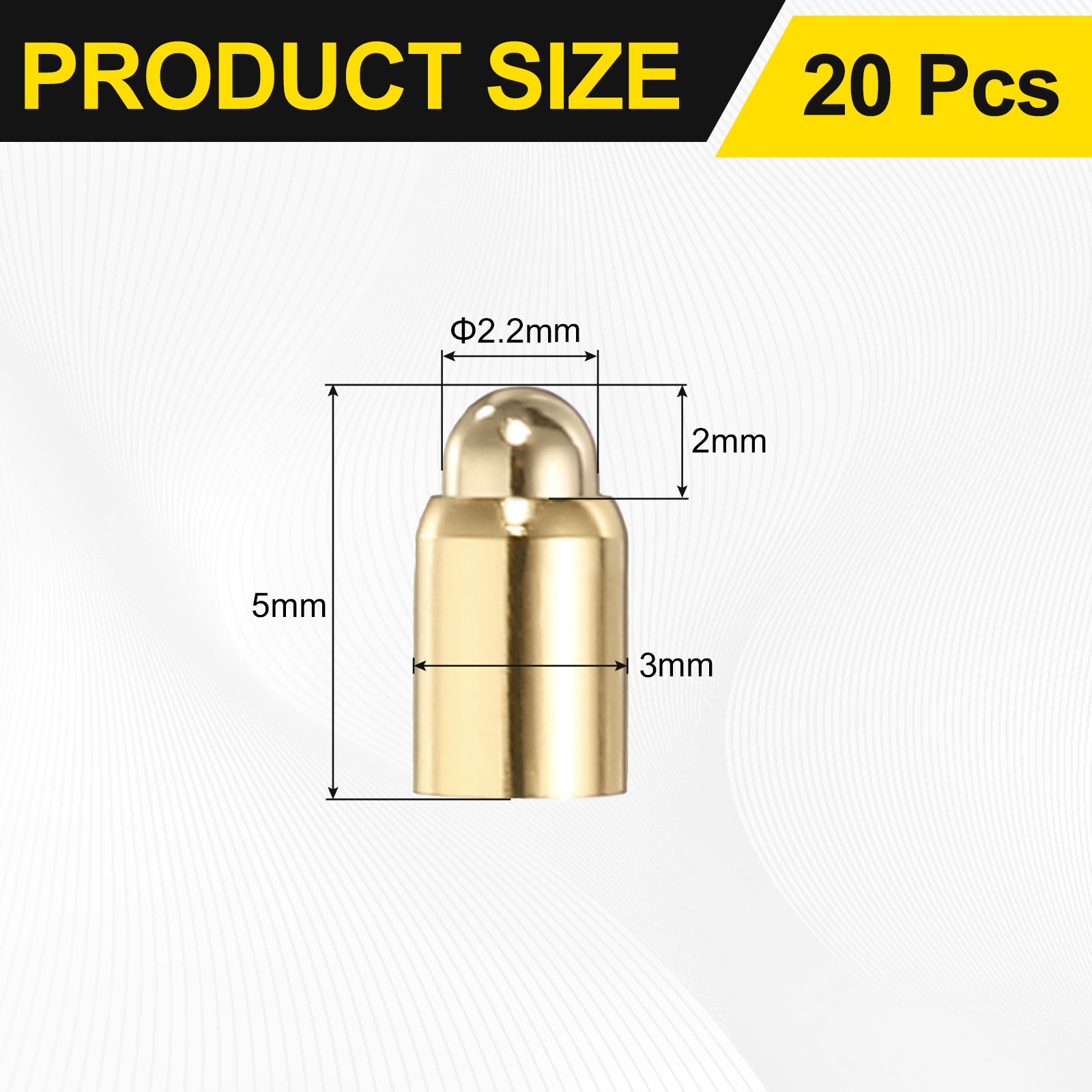 20Pcs 5mm Spring Test Probe Pin, Gold Plated Spring Loaded Thimble Pins