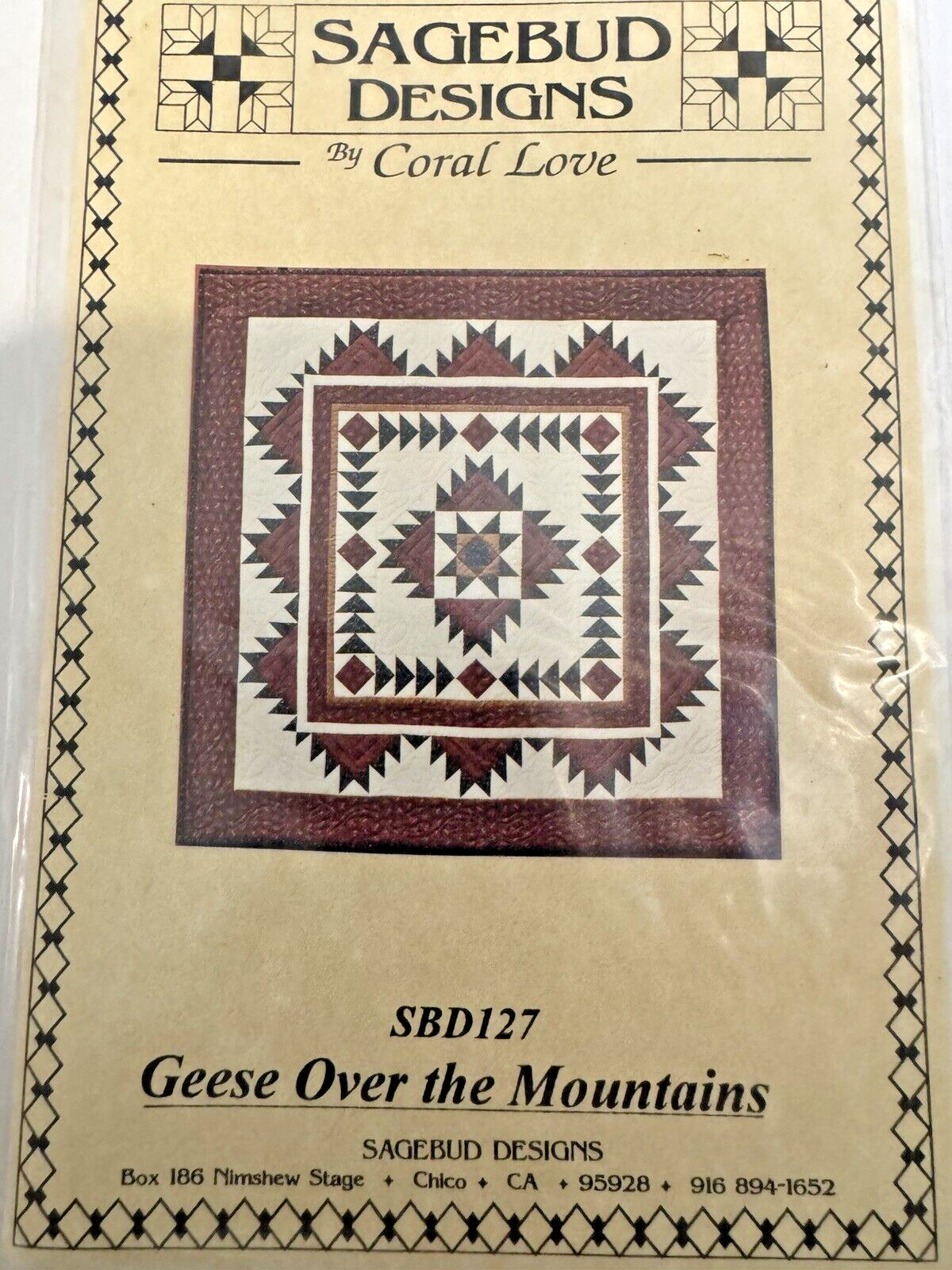 Geese Over The Mountains 53x53 QUILT PATTERN  Sagebud Designs SBD127