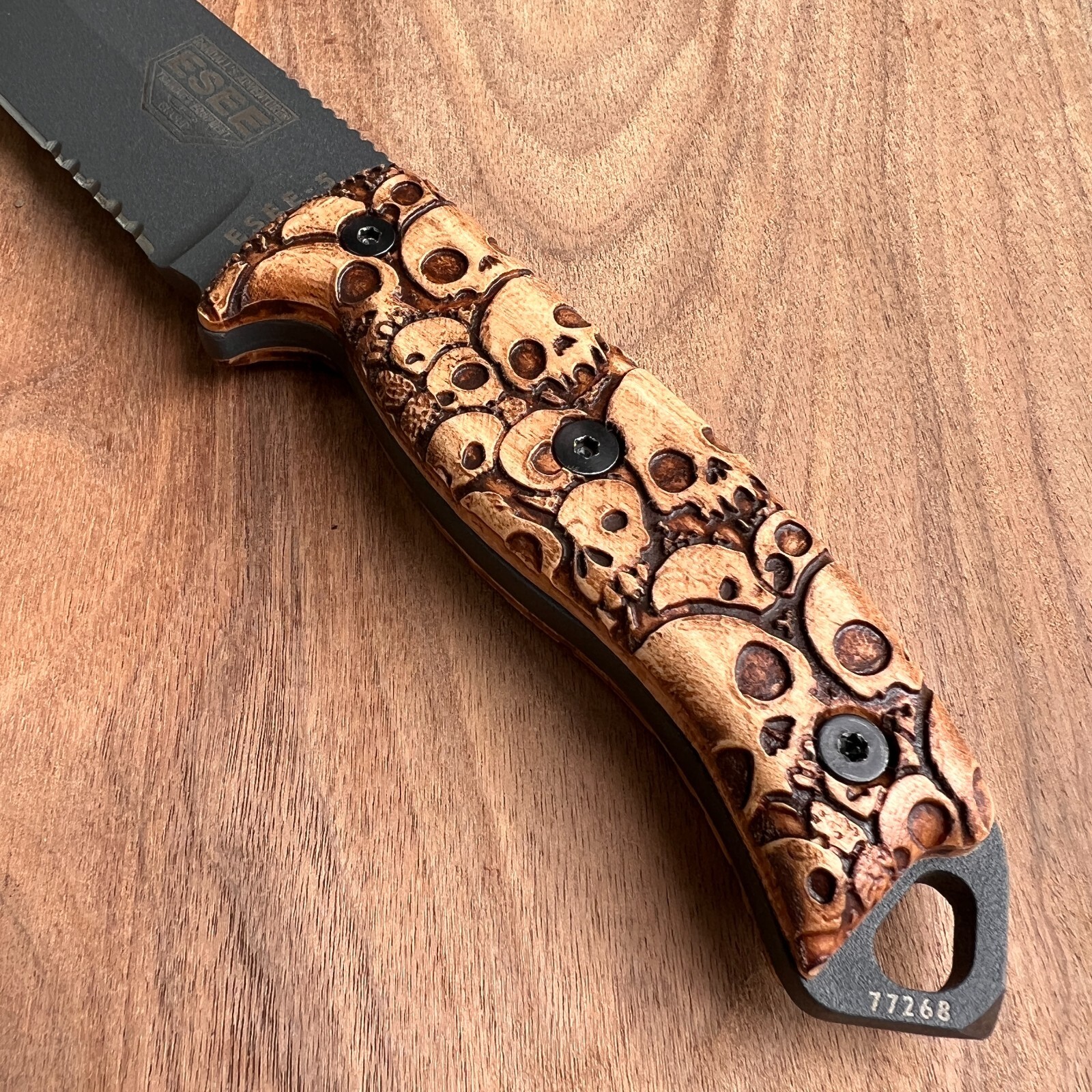 Cryptkeeper handles scales for ESEE-5/6 knife maple wood