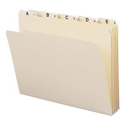 Indexed File Folders, 1/5 Cut, A-Z, Top Tab, Letter, Manila
