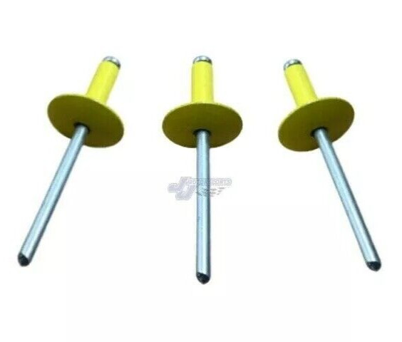 Large Head Yellow Rivets Pop Rivet 50 ct. 3/16" Racing Fastener UMP IMCA