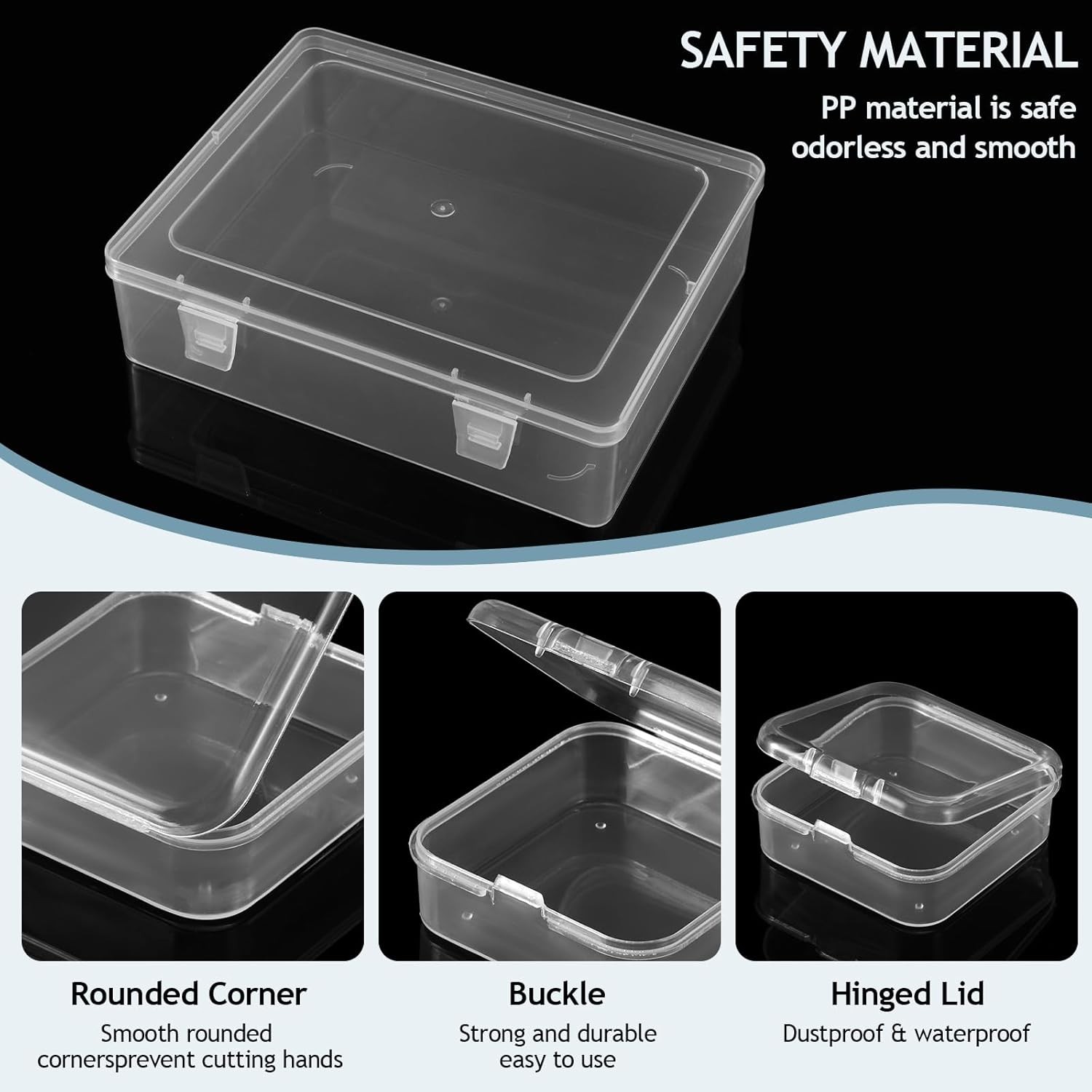 Bead Organizer Box, 30pcs Small Clear Plastic Storage Containers, Craft Storage