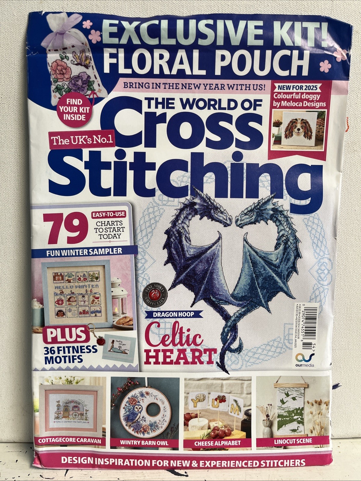 The World Of Cross Stitching Magazine Exclusive Kit Celtic Heart Sampler As Is