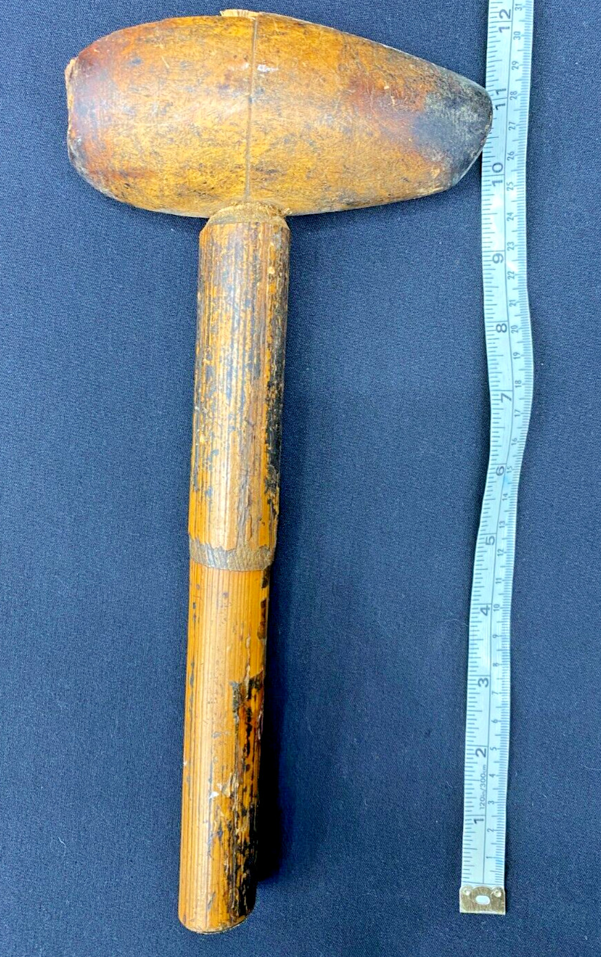 VINTAGE HAMMER OVAL Woodworking  12"  Mallet  14 OZ  B18