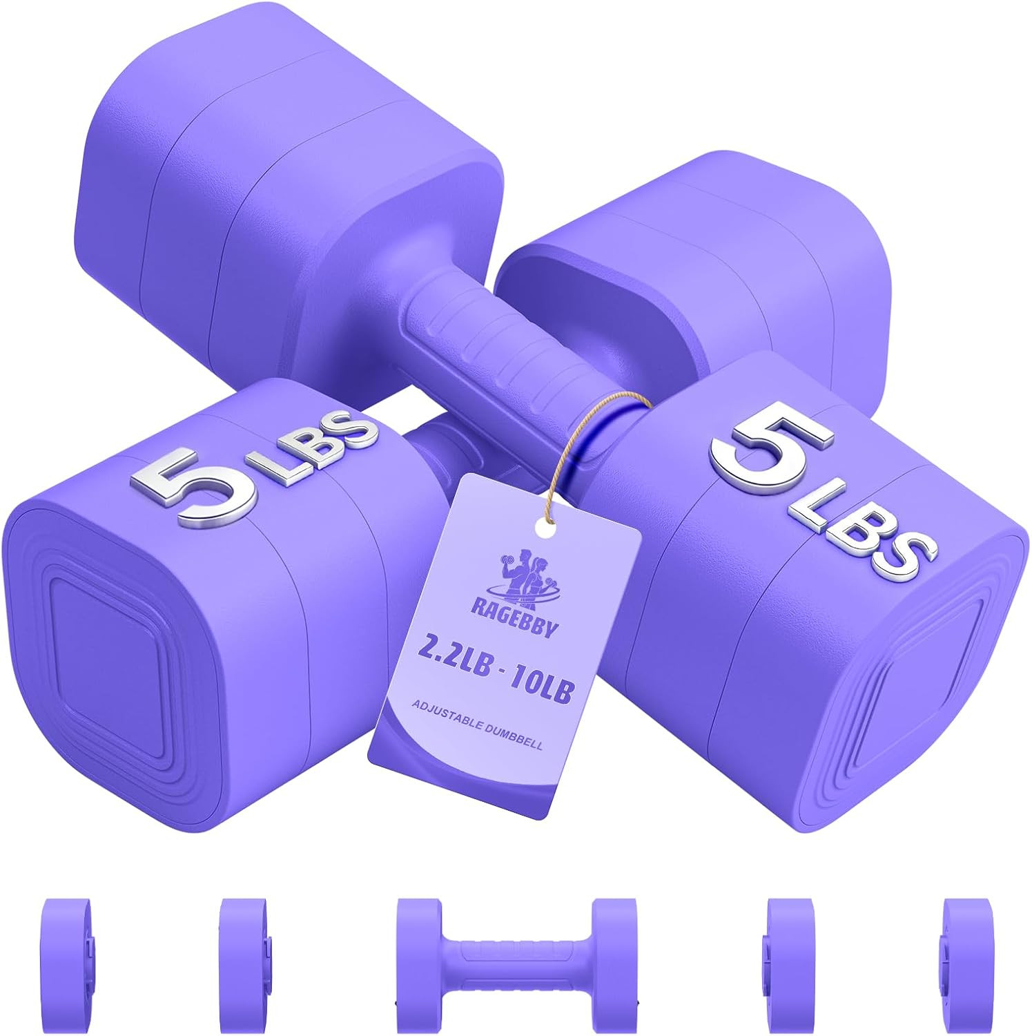 Adjustable Dumbbell Set of 2, Weights for Men and Women at Home | Anti-Slip Hand