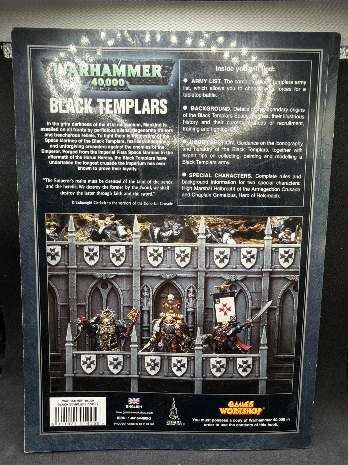 Warhammer 40k Codex Black Templars 2005 Rare OOP Supplement Book Fair Condition