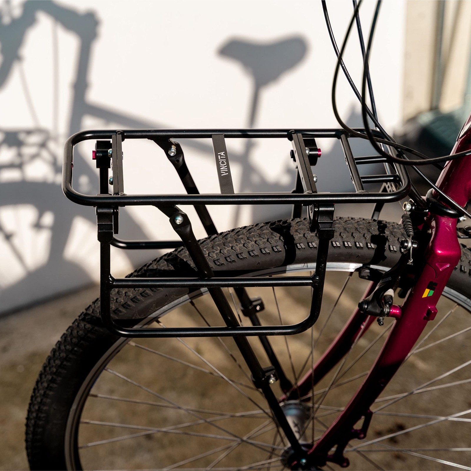 Expandable Bike Front Rack – Wide Pizza Rack Flatbed Platform with Foldable W...