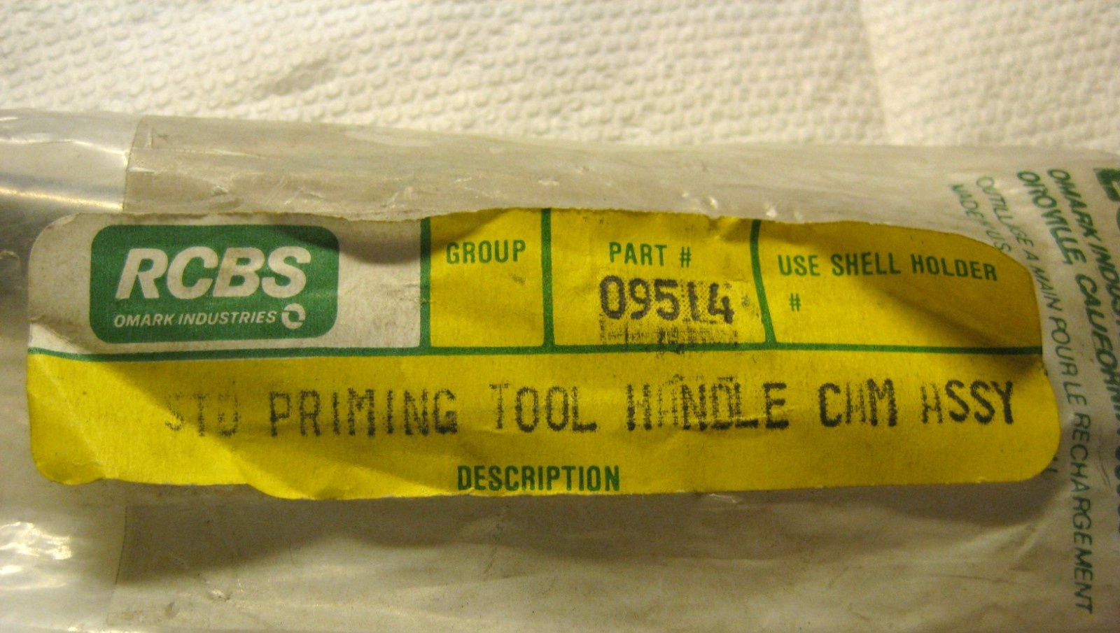 New RCBS  # 9514 STD Prim Tool Handle  Cam Assy  New Old Inventory
