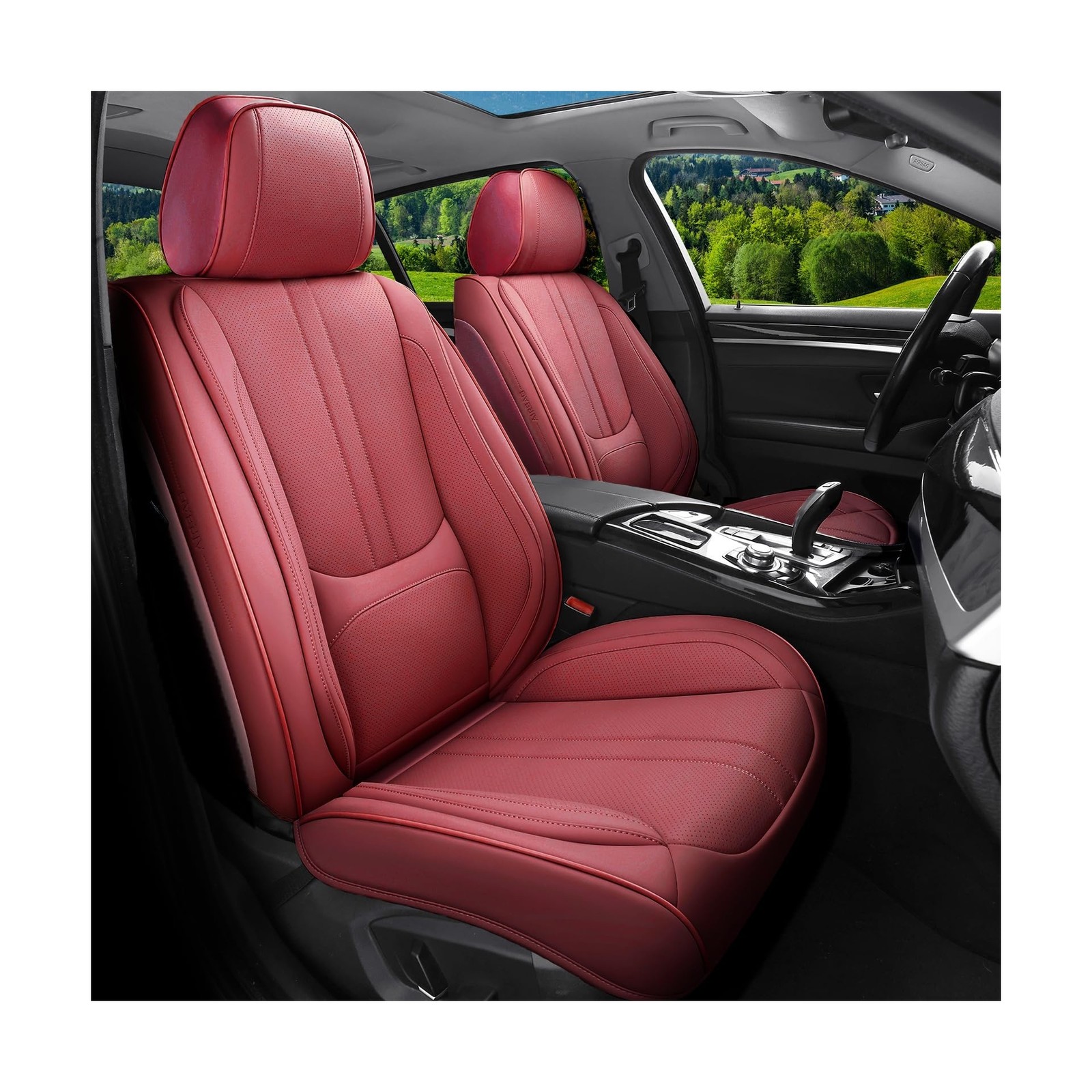 Car Seat Covers Full Set Fit for Crosstrek 2012-2026, Luxury Faux Leather Sea...