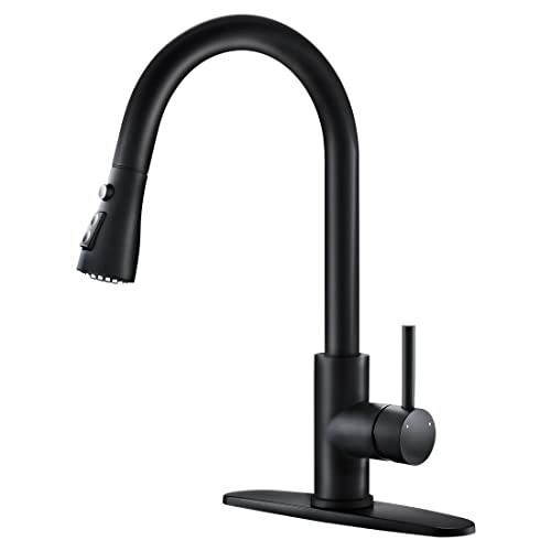 Black Kitchen Faucets with Pull Down Sprayer Kitchen B - Black Contemporary
