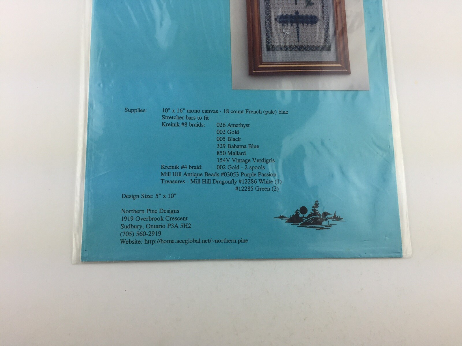 Northern Pine Design Dragonfly Jewels Needlepoint Pattern Gold