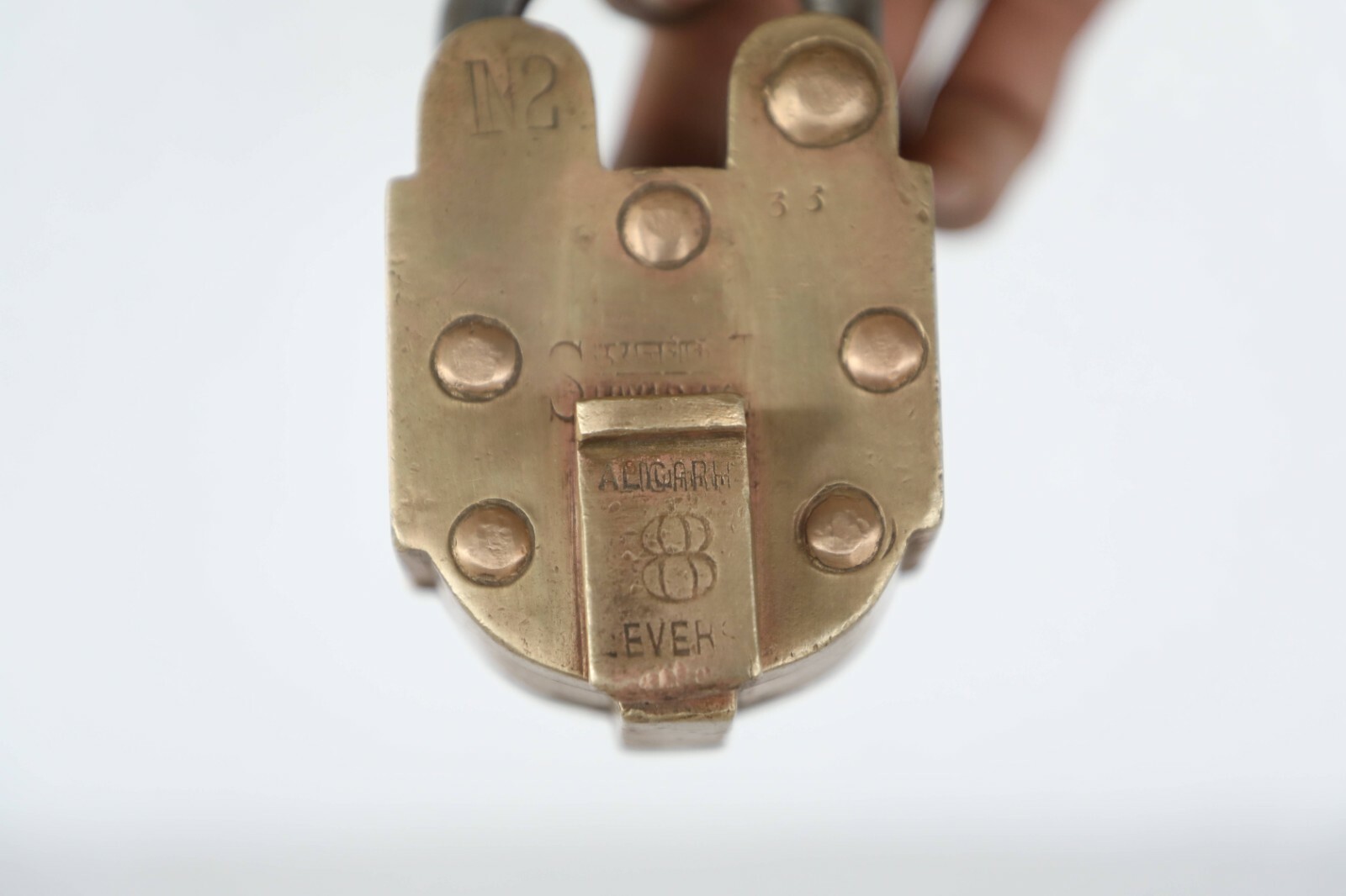 VintageBrass & Copper Handcrafted Push Button Solid Heavy Tricky/Puzzle Padlock