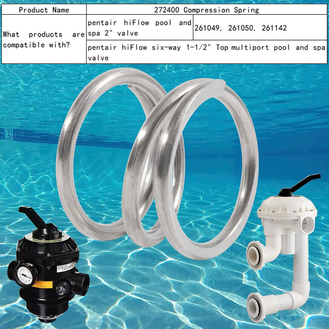 272400 Compression Spring for Pentair HiFlow 1-1/2" Multiport Pool Spa 2" Valve