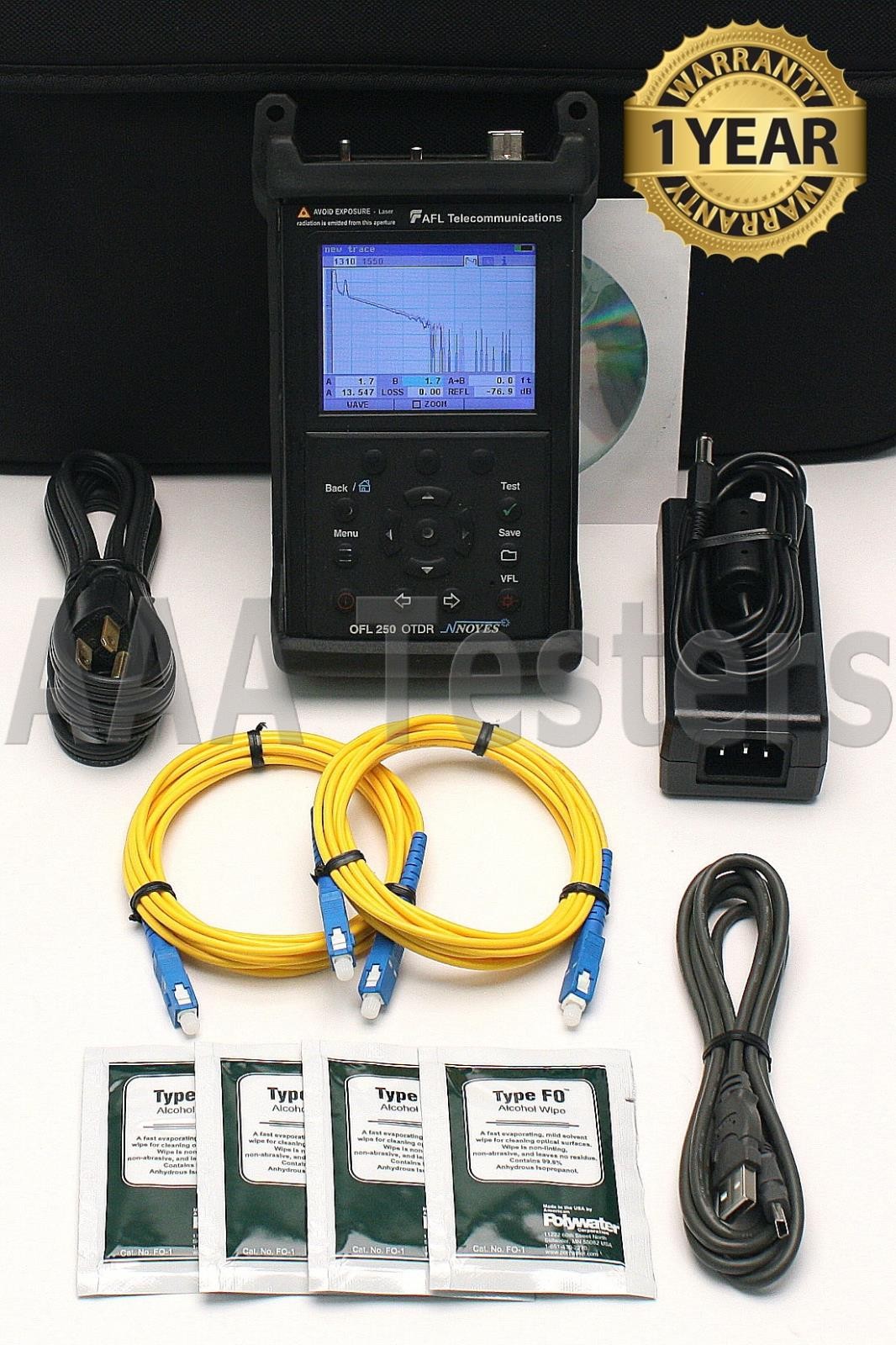 AFL Noyes OFL 250 SM Fiber OTDR w/ VFL & Power Meter OFL-250