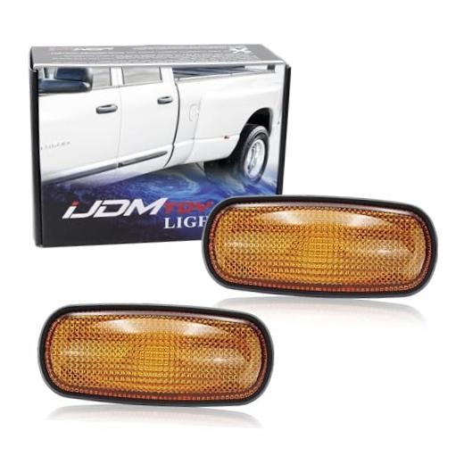 Pair Amber Lens Front Trunk Bed Fender Side Marker Lights Housings Compatible