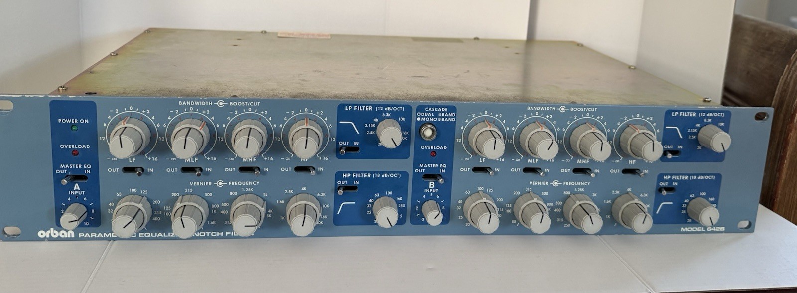 Orban 642B Dual Channel Rack-Mount Parametric Equalizer Notch Filter
