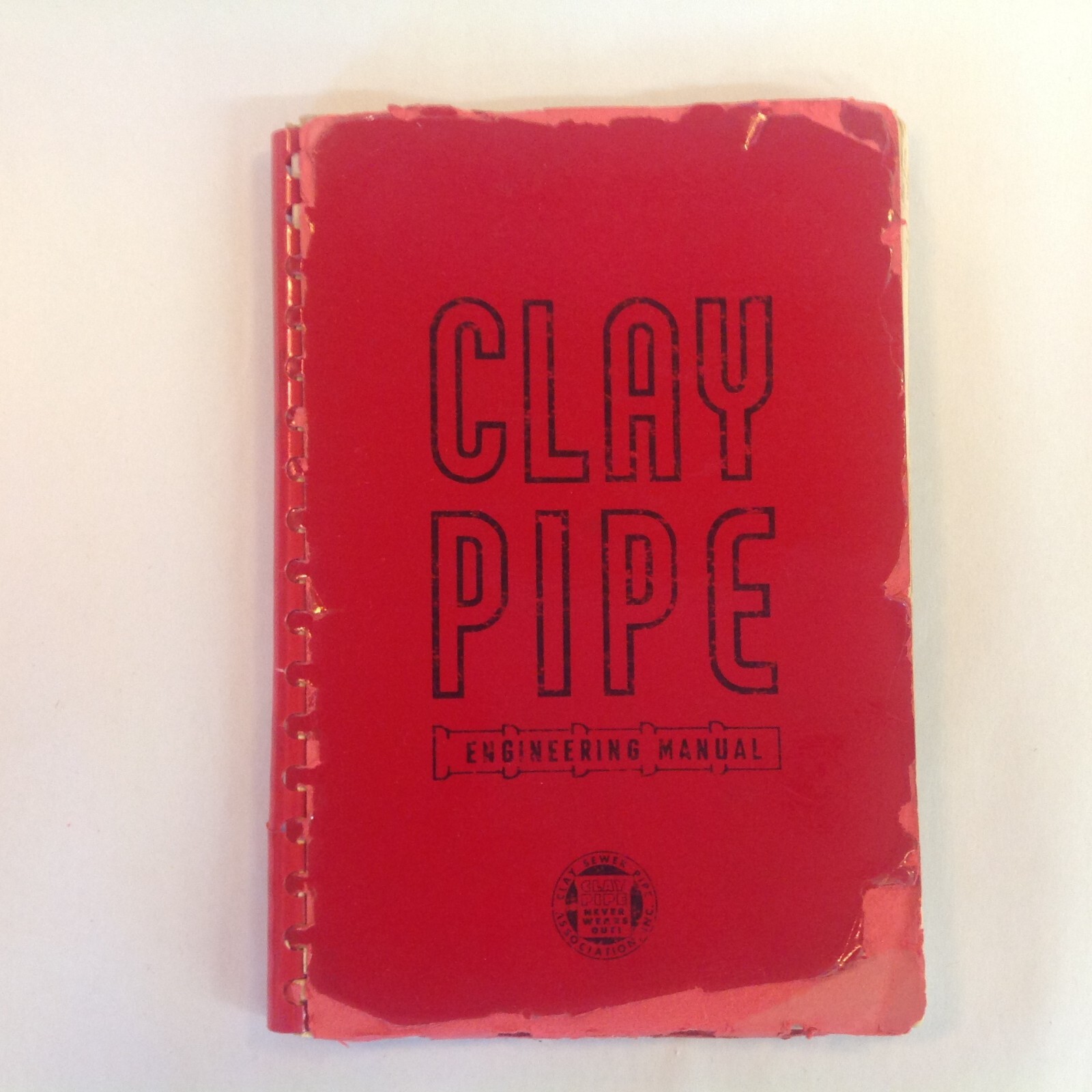 Vtg 1950 Spiral Bound Clay Pipe Engineering Manual Clay Sewer Pipe Association