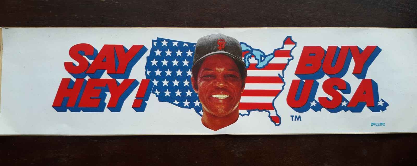 1970s WILLIE MAYS USA BUMPERSTICKER SF GIANTS NEW YORK METS HOF RARE