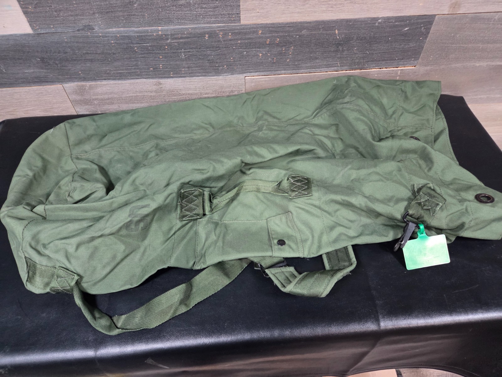 US military duffel rucksack bag olive green nylon heavy duty Army Navy straps
