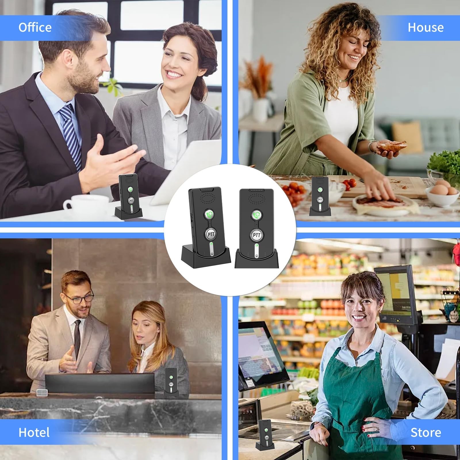 Intercoms Wireless for Home, Room to Room Intercom System with Charging Base,...