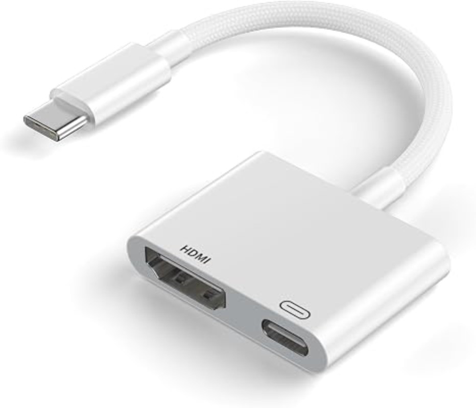 2-in-1 USB-C HDMI Digital AV Adapter 4K PD Fast Charge for iPhone iPad MacBook