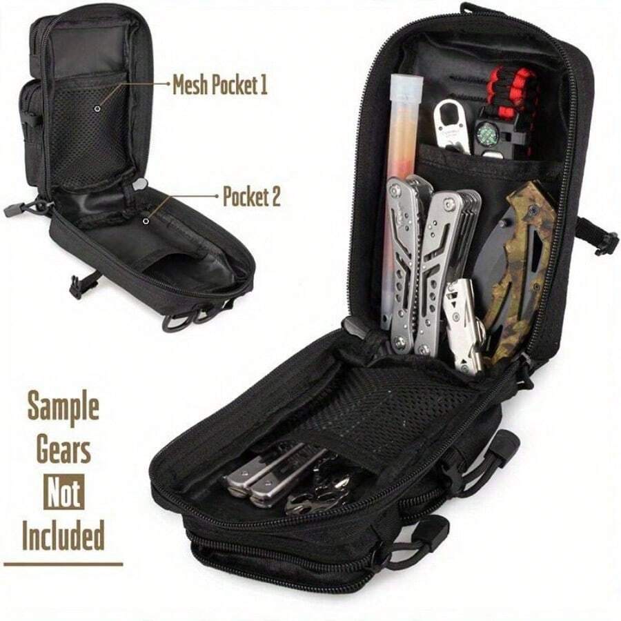 Tactical Molle Zippered Pouch EDC Waist Pack Hiking